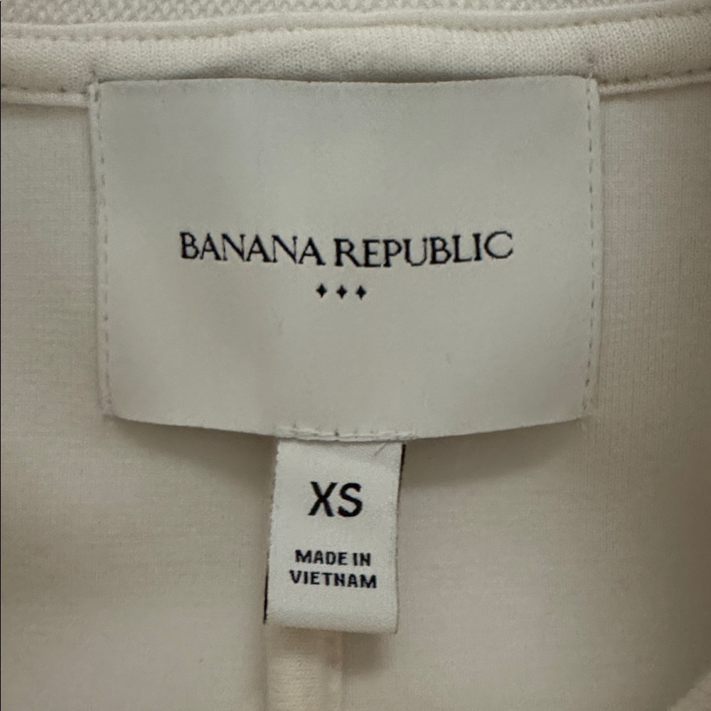 BANANA REPUBLIC KNIT PIQUE BLAZER BAND MILITARY SNOW DAY IVORY XS (or S) 885486 - Picture 4 of 14